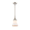 Bellmont Mini Pendant shown in the Polished Nickel finish with a Matte White shade