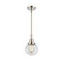 Beacon Mini Pendant shown in the Polished Nickel finish with a Clear shade