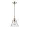 Cone Mini Pendant shown in the Polished Nickel finish with a Seedy shade