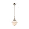 Oxford Mini Pendant shown in the Polished Nickel finish with a Matte White shade