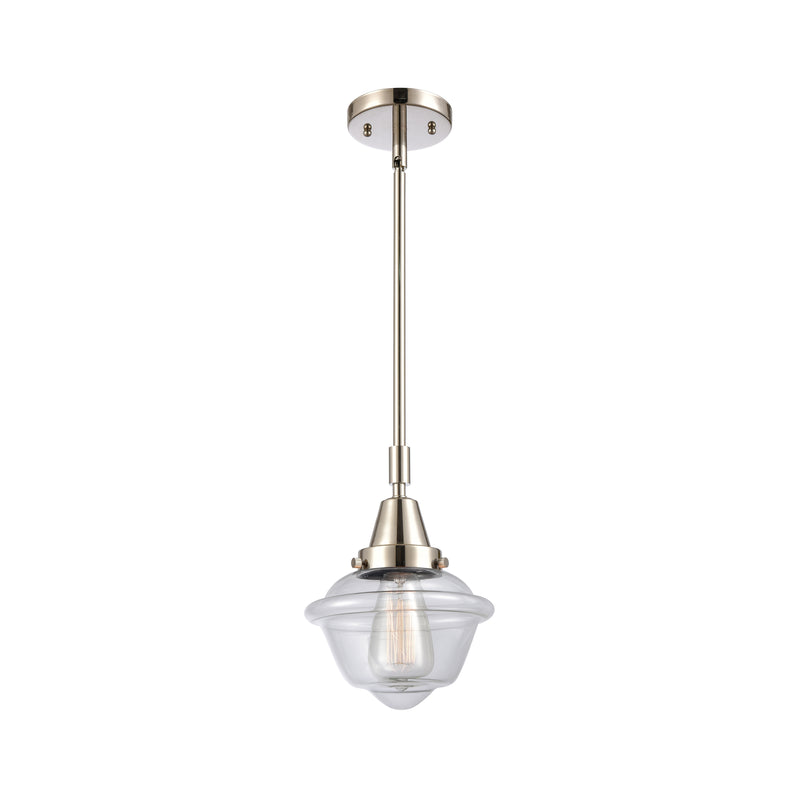 Oxford Mini Pendant shown in the Polished Nickel finish with a Clear shade