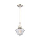 Oxford Mini Pendant shown in the Polished Nickel finish with a Seedy shade