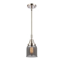 Bell Mini Pendant shown in the Polished Nickel finish with a Plated Smoke shade