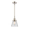 Cone Mini Pendant shown in the Polished Nickel finish with a Clear shade