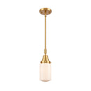 Dover Mini Pendant shown in the Satin Gold finish with a Matte White shade