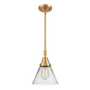 Cone Mini Pendant shown in the Satin Gold finish with a Clear shade