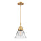 Cone Mini Pendant shown in the Satin Gold finish with a Clear shade