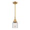 Bell Mini Pendant shown in the Satin Gold finish with a Clear shade