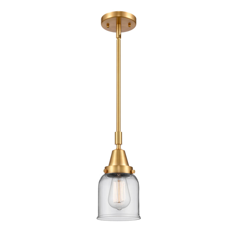 Bell Mini Pendant shown in the Satin Gold finish with a Clear shade