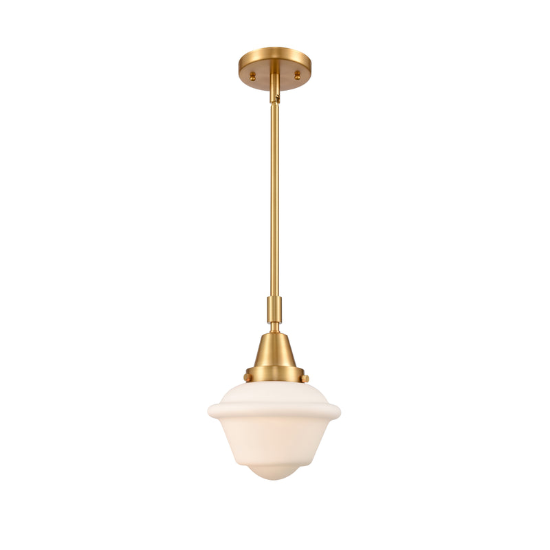 Oxford Mini Pendant shown in the Satin Gold finish with a Matte White shade