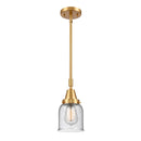 Bell Mini Pendant shown in the Satin Gold finish with a Seedy shade