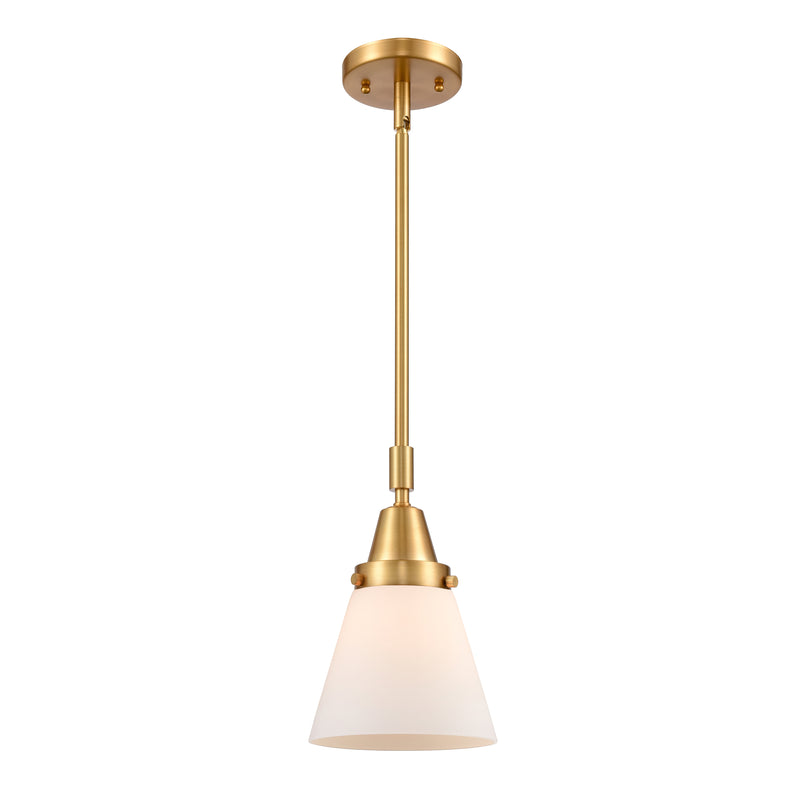 Cone Mini Pendant shown in the Satin Gold finish with a Matte White shade