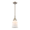 Canton Mini Pendant shown in the Brushed Satin Nickel finish with a Matte White shade