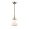 Bellmont Mini Pendant shown in the Brushed Satin Nickel finish with a Matte White shade