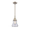 Bellmont Mini Pendant shown in the Brushed Satin Nickel finish with a Clear shade