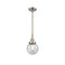 Beacon Mini Pendant shown in the Brushed Satin Nickel finish with a Seedy shade