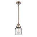 Bell Mini Pendant shown in the Brushed Satin Nickel finish with a Clear shade