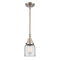 Bell Mini Pendant shown in the Brushed Satin Nickel finish with a Clear shade