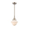 Oxford Mini Pendant shown in the Brushed Satin Nickel finish with a Matte White shade