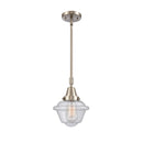 Oxford Mini Pendant shown in the Brushed Satin Nickel finish with a Seedy shade