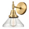 Caden Sconce shown in the Brushed Brass finish with a Clear shade