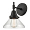 Caden Sconce shown in the Matte Black finish with a Clear shade