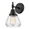 Caden Sconce shown in the Matte Black finish with a Clear shade