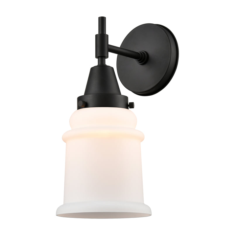 Caden Sconce shown in the Matte Black finish with a Matte White shade