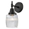 Caden Sconce shown in the Matte Black finish with a Clear Halophane shade