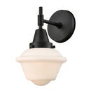 Caden Sconce shown in the Matte Black finish with a Matte White shade