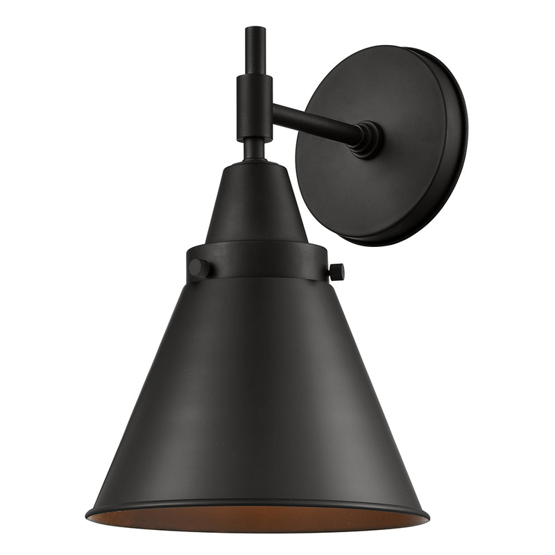 Caden Sconce shown in the Matte Black finish with a Matte Black shade