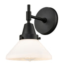 Caden Sconce shown in the Matte Black finish with a Matte White shade