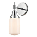 Caden Sconce shown in the Polished Chrome finish with a Matte White shade