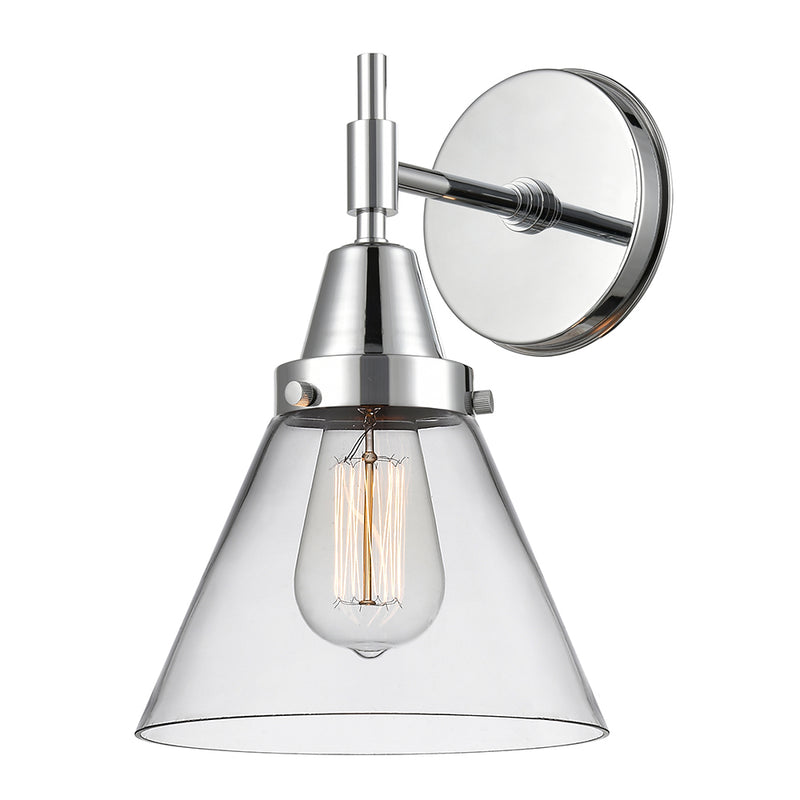 Caden Sconce shown in the Polished Chrome finish with a Clear shade