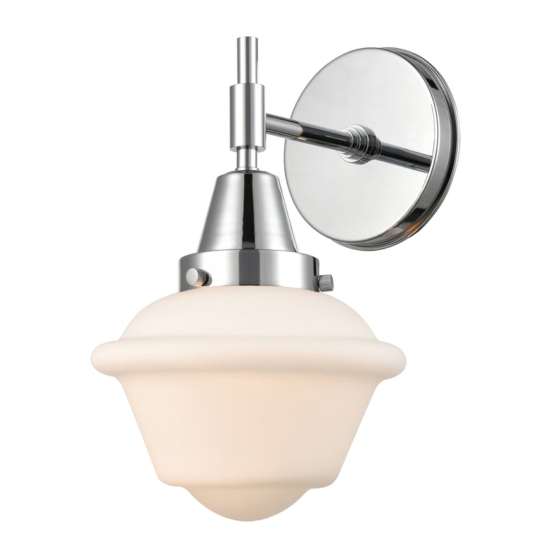 Caden Sconce shown in the Polished Chrome finish with a Matte White shade