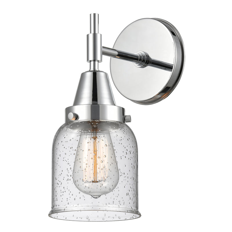 Caden Sconce shown in the Polished Chrome finish with a Seedy shade