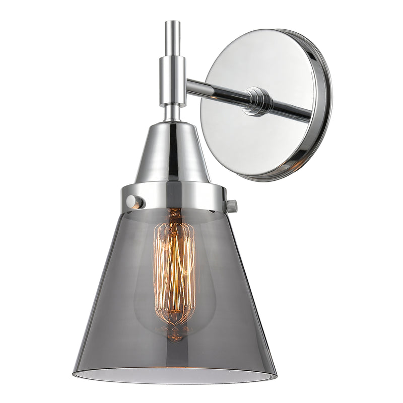 Caden Sconce shown in the Polished Chrome finish with a Plated Smoke shade