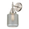 Caden Sconce shown in the Satin Nickel finish with a Clear Wire Mesh shade