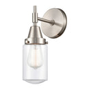 Caden Sconce shown in the Satin Nickel finish with a Clear shade