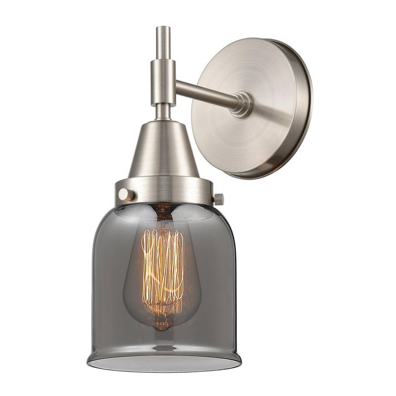 Caden Sconce shown in the Satin Nickel finish with a Plated Smoke shade