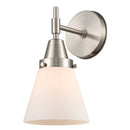 Caden Sconce shown in the Satin Nickel finish with a Matte White shade