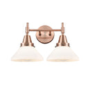 Caden Bath Vanity Light shown in the Antique Copper finish with a Matte White shade