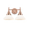 Caden Bath Vanity Light shown in the Antique Copper finish with a Matte White shade