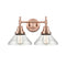 Caden Bath Vanity Light shown in the Antique Copper finish with a Clear shade