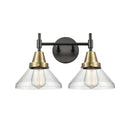 Caden Bath Vanity Light shown in the Black Antique Brass finish with a Clear shade