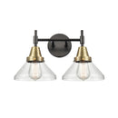 Caden Bath Vanity Light shown in the Black Antique Brass finish with a Seedy shade