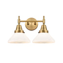 Caden Bath Vanity Light shown in the Brushed Brass finish with a Matte White shade