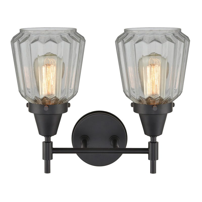Innovations Lighting Caden 2 Light 15" Bath Vanity Light 447-2W-BK-G142-LED