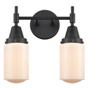 Caden Bath Vanity Light shown in the Matte Black finish with a Matte White shade