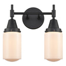 Caden Bath Vanity Light shown in the Matte Black finish with a Matte White shade